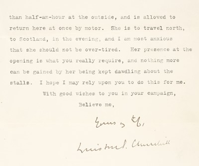 Lot 253 - Churchill (Winston Spencer, 1874-1965). Typed Letter Signed, 13 December 1909