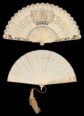 Lot 350 - Brisé fan. A carved ivory fan, circa 1880/90s