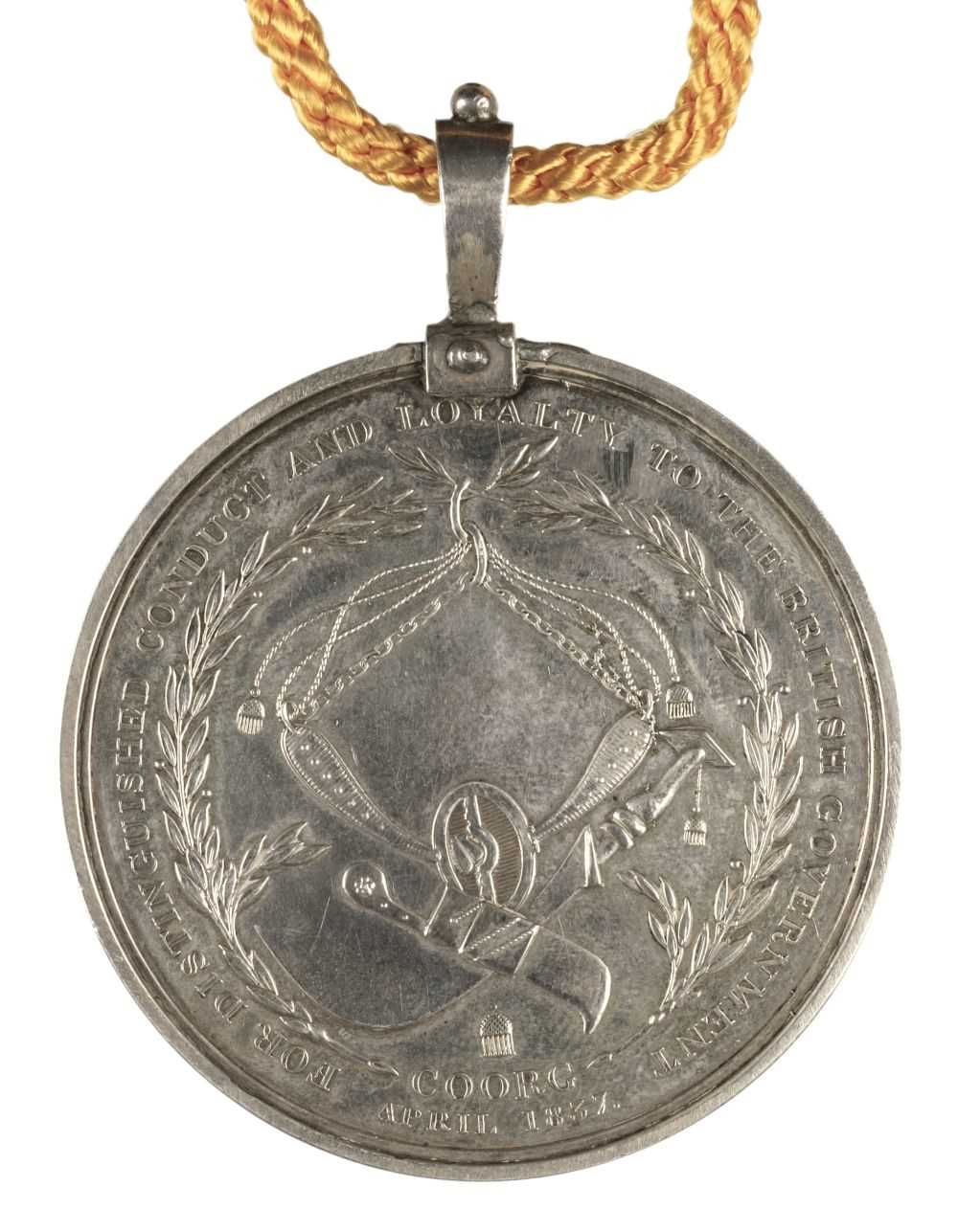 Lot 375 - Honourable East India Company Medal for the Coorg Rebellion 1837