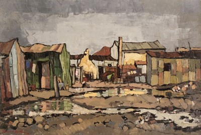 Lot 465 - Botha (David, 1921-1995). Shanty Town, 1962, oil on canvas