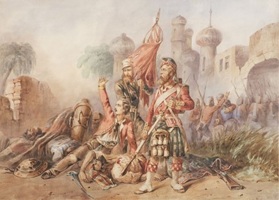 Lot 258 - Norrie (Orlando, 1832-1901). Siege of Delhi, watercolour on paper
