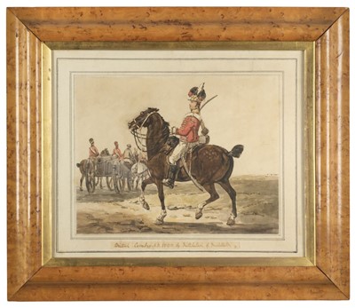 Lot 210 - British and Austrian Cavalry. Two studies of mounted cavalry officers, early-mid 19th century