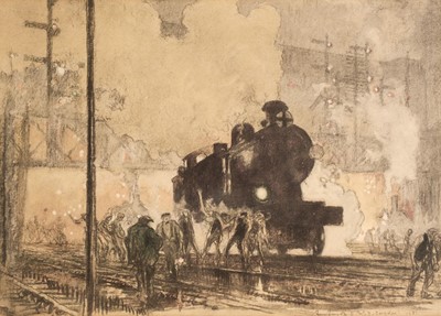 Lot 399 - Brangwyn (Frank, 1867-1956). The Railway engine