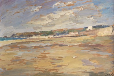 Lot 461 - Leeds (Caroline, 1931-2005). English Coastal Landscape, oil on hardboard, signed