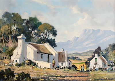 Lot 474 - Elliott, Dale. Settlement, oil on canvas, signed