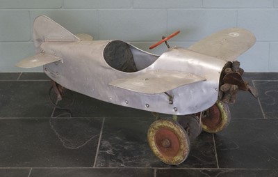 Lot 93 - Pedal Aeroplane. A distinctly rare early version of this child’s monoplane pedal toy