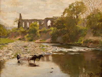 Lot 294 - Wild (Frank Percy, 1861-1950). Cattle Watering at Bolton Abbey