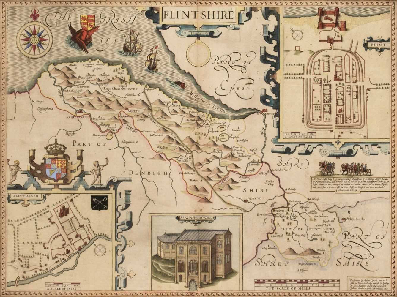Lot 130 - Flint & Denbigh. Speed (John), Two county maps, circa 1627