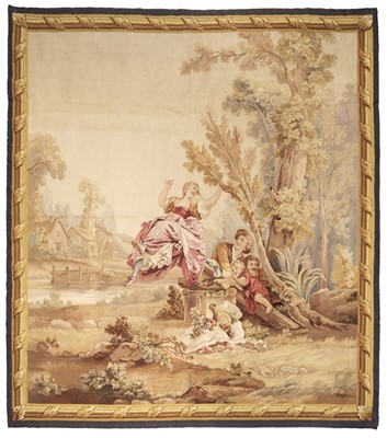 Lot 588 - Aubusson tapestry. La Bascule, 19th century