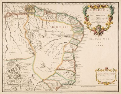 Lot 94 - Brasil. De Fer (Nicolas), Le Bresil dont les Cotes sont Divisees en Capitaineries, Paris, 1719