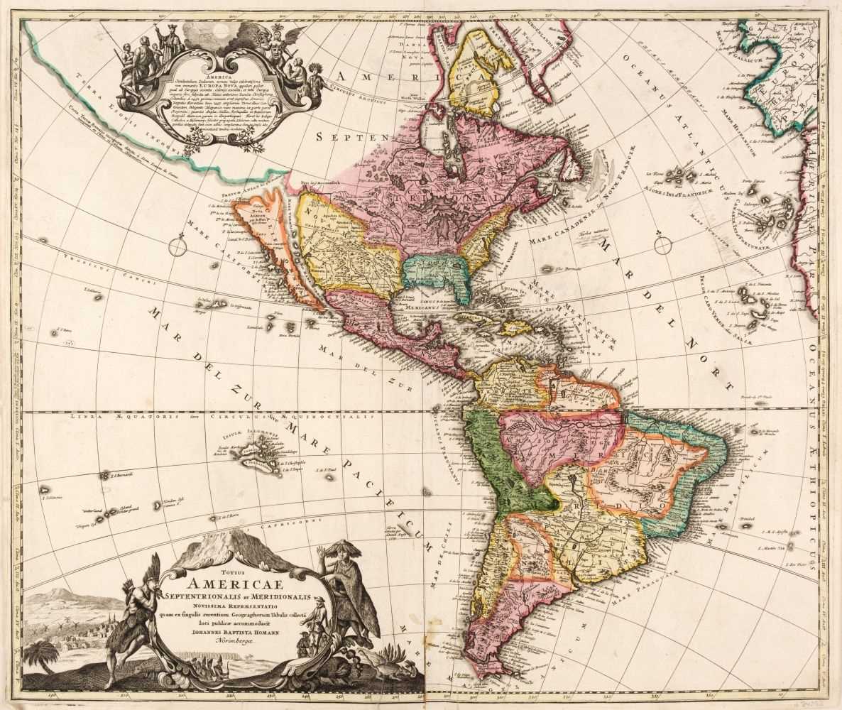 Lot 92 - Americas. Homann (J. B.), Totius Americae Septentrionalis et Meridionalis..., circa 1720