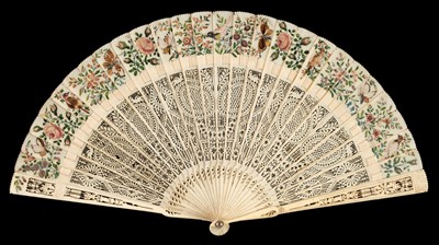 Lot 359 - Regency. A hand-painted and onlaid brisé fan, English, circa 1810