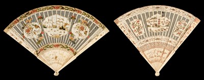 Lot 353 - Chinese. A pierced and painted ivory brisé fan, circa 1700