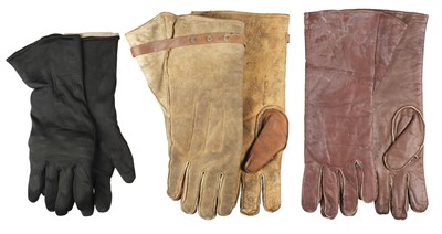 Lot 176 - Flying Gloves. A collection of WWII leather gloves