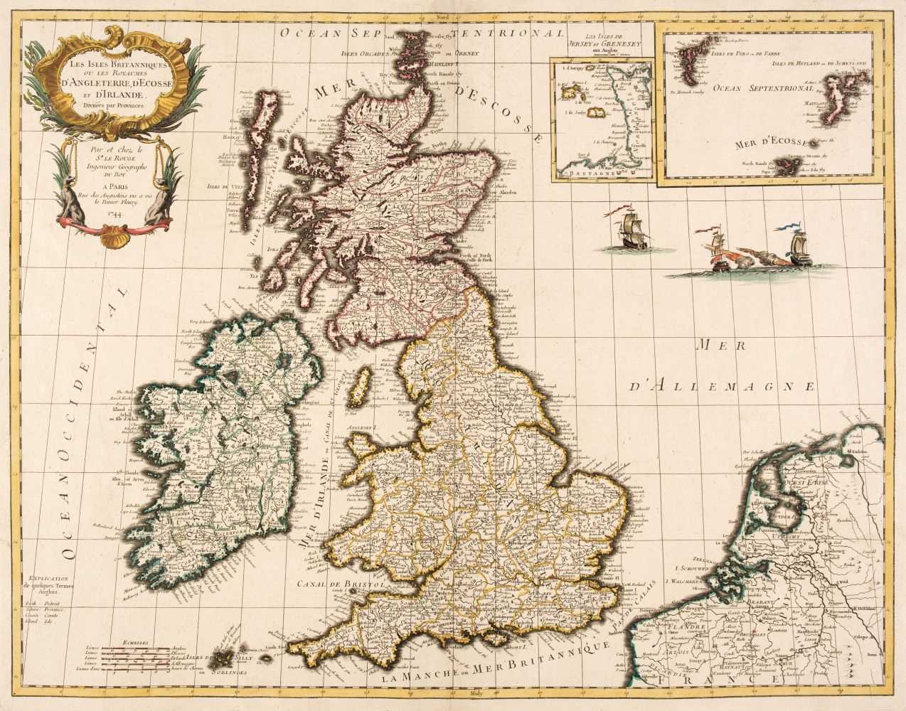 Lot 101 - British Isles. Le Rouge  (George L.). Les Isles Britanniques ou les Royaumes d'Angleterre..., 1744
