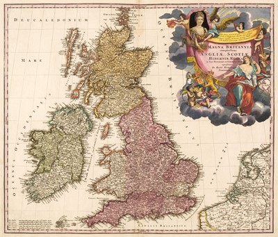 Lot 99 - British Isles. Homann (Johann Baptist), Magna Britannia complectens Angliae, Scotiae..., 1713