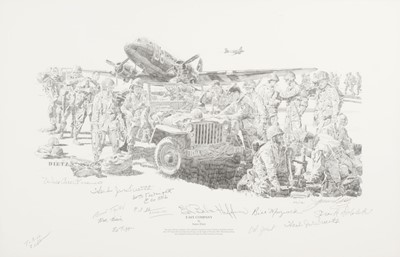 Lot 119 - Dietz (James). Easy Company, black and white print, limited edition 95/101 and helmet
