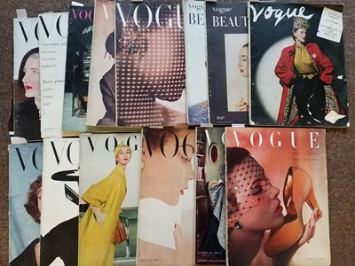 Lot 391 - Vogue, a broken run of 84 volumes of vintage Vogue magazines, circa 1942-65