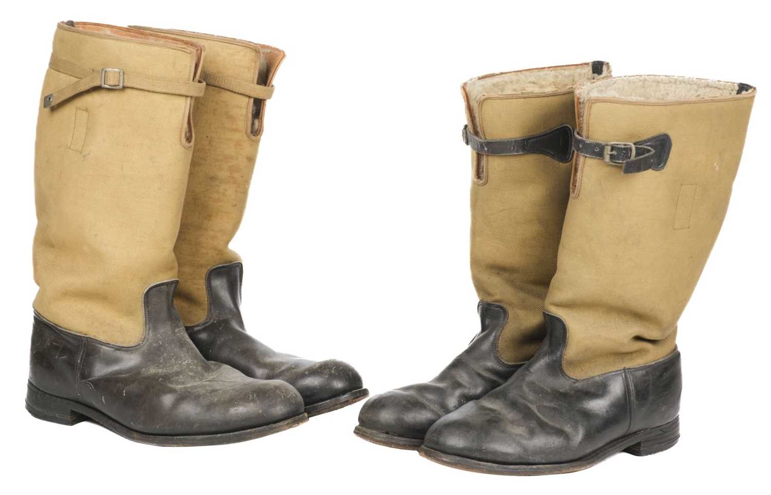 Lot 157 - Flying Boots. Two pairs of WWII Battle of Britain period 1939 pattern flying boots