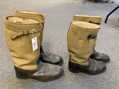 Lot 157 - Flying Boots. Two pairs of WWII Battle of Britain period 1939 pattern flying boots