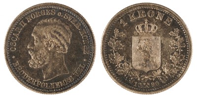 Lot 520 - Oscar II (1872-1905). One Krone, 1890.