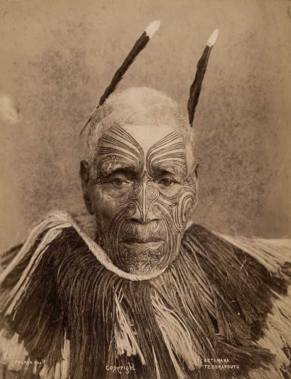 Lot 153 - Pulman (Elizabeth, 1836-1900). Portrait of the Maori Chief Te Retimana Te Rurapoutu