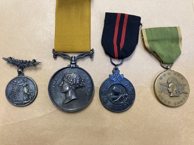 Lot 386 - Militia Volunteers Medal. A Victorian Militia Medal circa 1850 and others medals