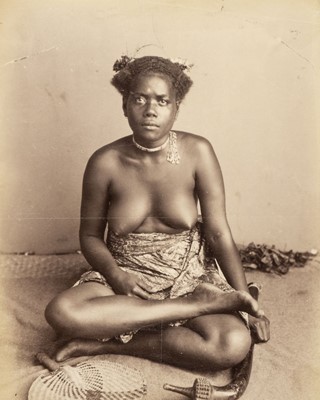 Lot 146 - Oceania. A group of 5 photographs of Fiji (3), Tonga and Rarotonga, Cook Islands, c. 1880s