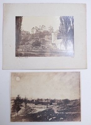 Lot 77 - Early Photography. A group of 21 salt and dilute albumen prints of early Welsh views