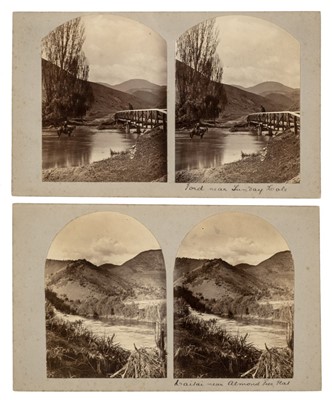 Lot 136 - New Zealand. A group of 14 arched top stereoviews of New Zealand, c. 1900