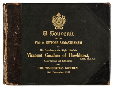 Lot 106 - India. A Souvenir of the Visit to Jeypore Samasthanam of His Excellency...
