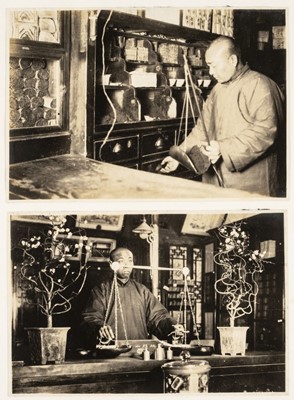 Lot 65 - China. Two photographs inside a Chinese tea shop, c. 1920s, gelatin silver prints