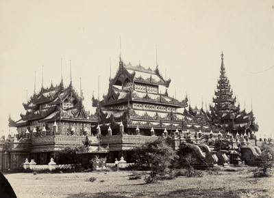 Lot 15 - Burma. A pair of albumen print photographs of temples by Beato, c. 1870s