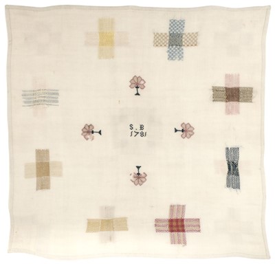 Lot 183 - Sampler. An 18th century darning sampler, 1781