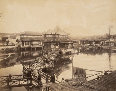 Lot 57 - China. Shanghai Teahouse, c. 1890, albumen print on card mount