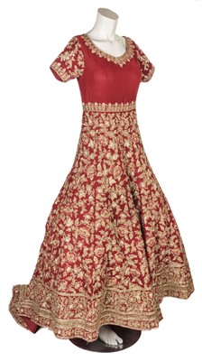 Lot 166 - Indian wedding dress. A hand-embroidered bridal gown, 1960s