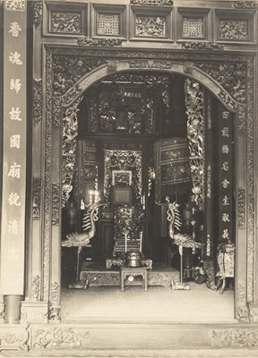Lot 50 - China. Interior of a Chinese temple, c. 1920s, gelatin silver print on thin card