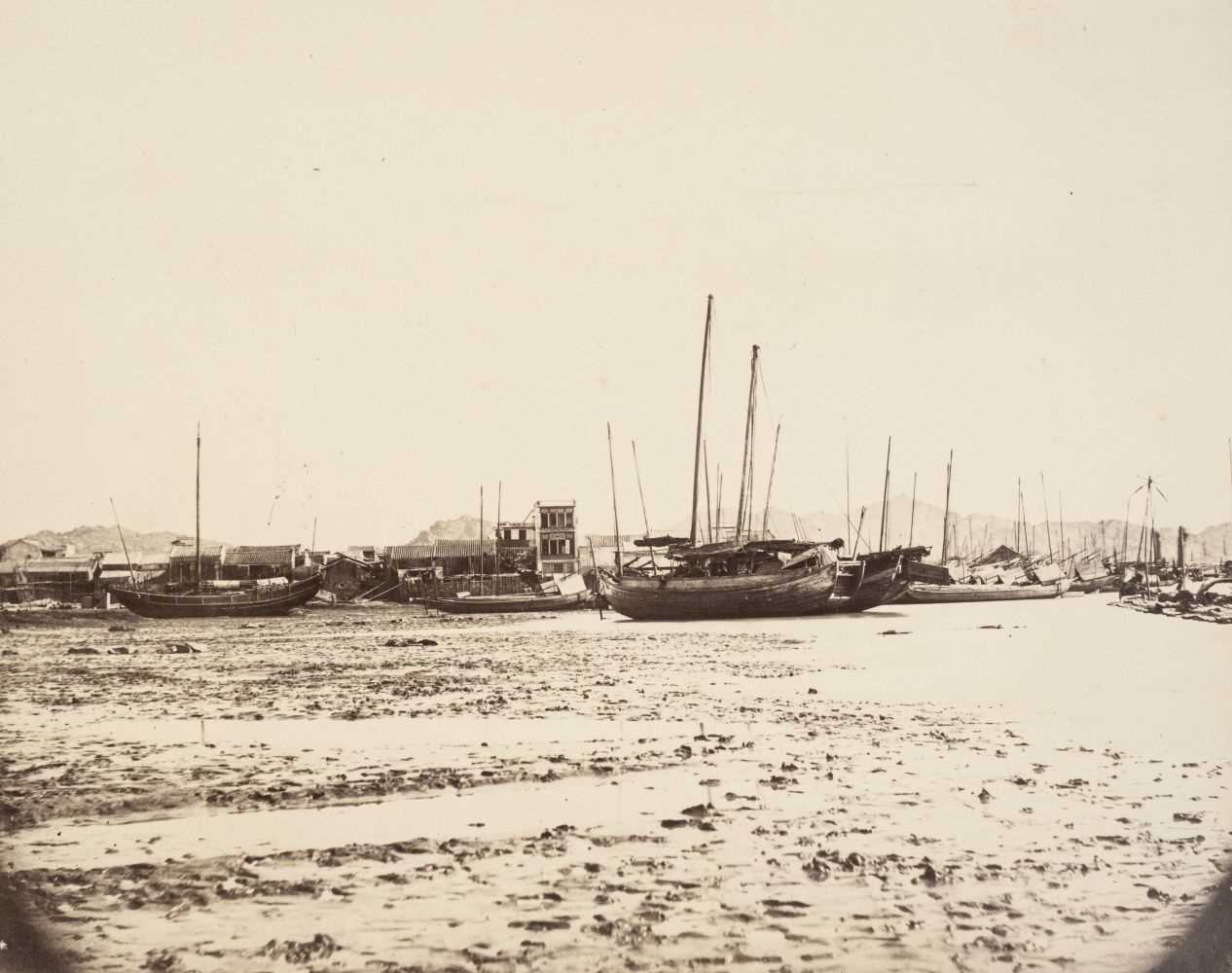 Lot 41 - China. Boats at low tide at Swatow [Shantou], by Henry Charles Cammidge (1839-1874), c. 1870