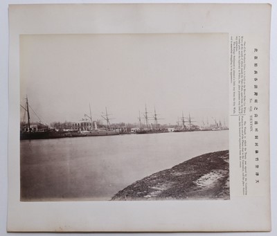 Lot 31 - China. River view with ships in the background, Tientsin [Tianjin], c. 1870s, albumen print