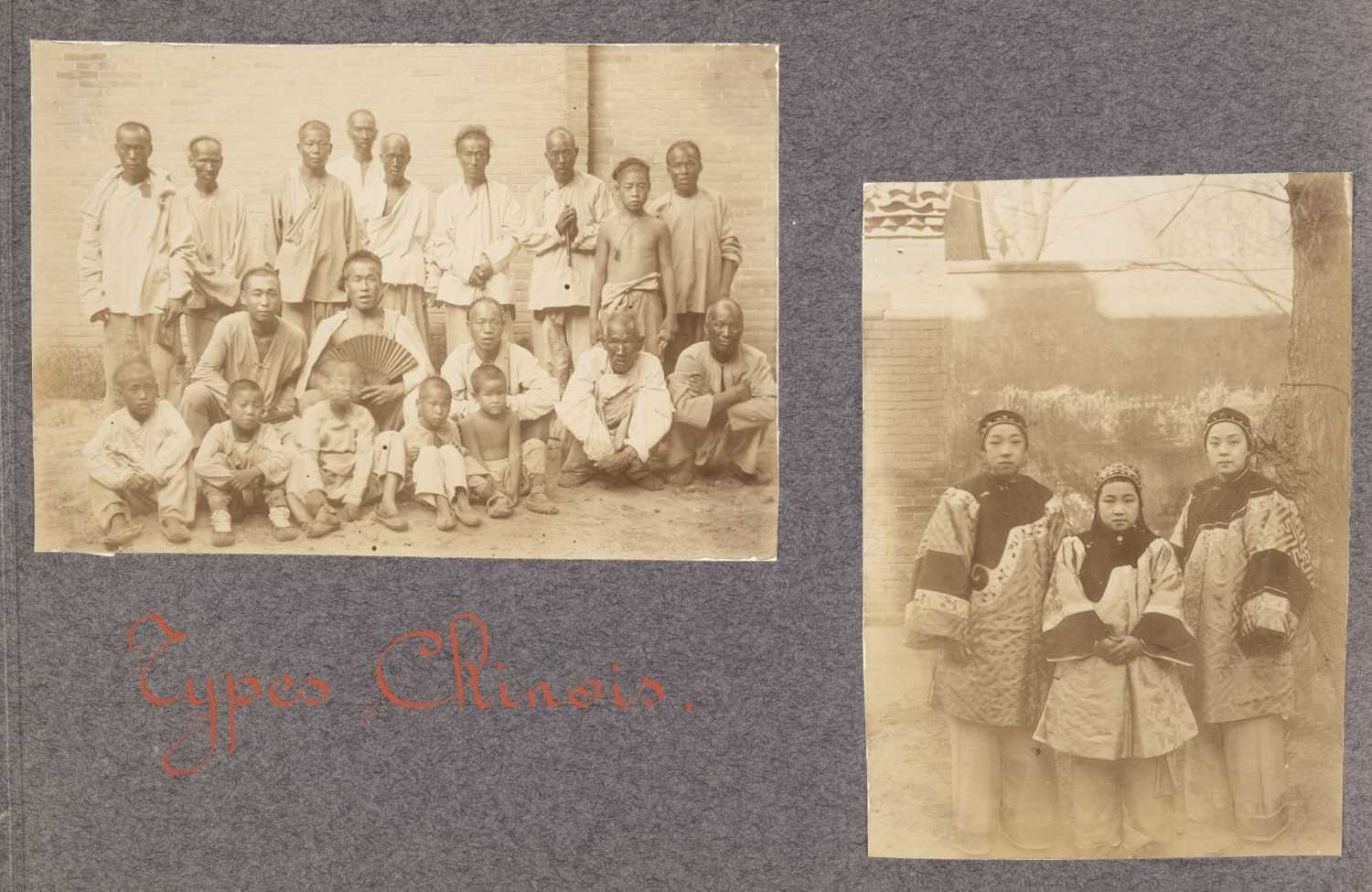 Lot 24 - China & Egypt. A photograph album containing mounted albumen and gelatin silver prints, c. 1900