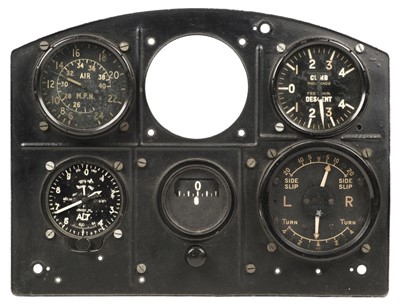 Lot 226 - Instrument Panel. A WWII RAF aircraft cockpit instrument panel etc