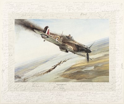 Lot 127 - Taylor (Robert). "Battle of Britain VC" 1984,  multi-signed print numbered 95/249
