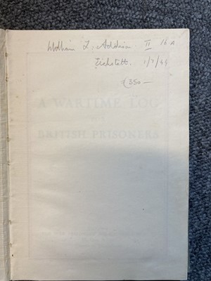 Lot 276 - WWII Prisoner of War Diary. Captain William L. Addisonm Royal Artillery