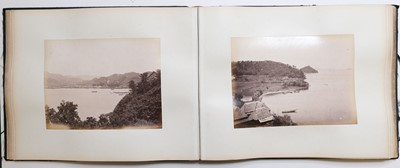 Lot 118 - Japan. An album containing 60 mounted photographs of scenes in Japan, c. 1880