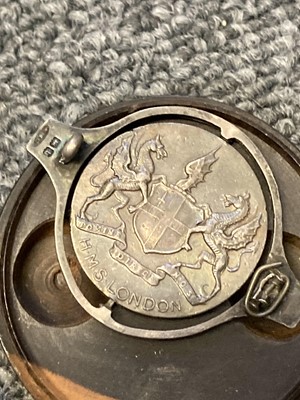 Lot 300 - HMS London. A silver medal struck to commemorate HMS London