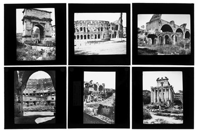 Lot 199 - Magic Lantern Slides. A group of 102 photographic magic lantern slides of Rome, early 20th century
