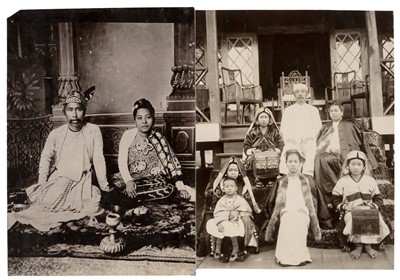 Lot 14 - Burma. A group of 14 photographs of Burmese royalty, court officials, carvings, etc., early 20th c.