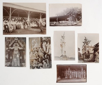 Lot 14 - Burma. A group of 14 photographs of Burmese royalty, court officials, carvings, etc., early 20th c.
