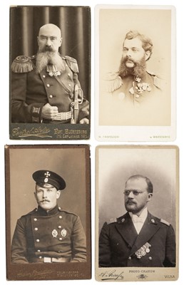 Lot 156 - Russia. A group of 5 cartes de visite portraits, 6 cabinet cards & 3 real photo postcards
