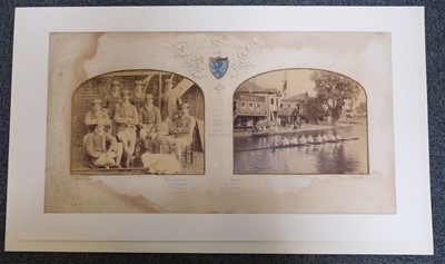 Lot 16 - Cambridge University Rowing Teams. A series of 4 photographic diptychs of Emmanuel College